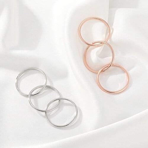 Creative Metal Ring Combination Set Retro Simple Plain Ring Ring Three-piece Set Couple Jewelry