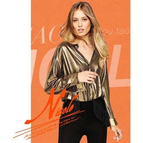 2021 new spring and autumn Korean fan retro shirt jacket design sensual loose gold long-sleeved shirt female jacket