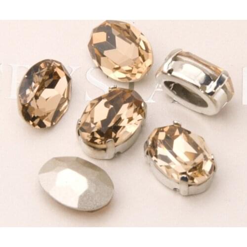 Oval Light Colorado Topaz Crystal With Claw Point Back Setting Strass K9 Glass DIY Rhinestone For Dress Shoes