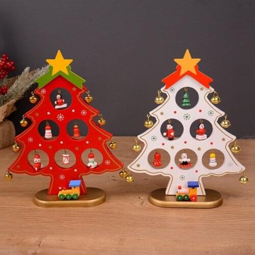 Christmas Decoration Christmas Tree Ornaments Wooden Mini Hanging Pendants Desktop Home Decor Christmas Gift Box Packaging