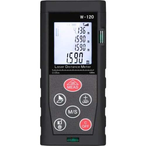 Handheld Digital Laser Distance Meter 80m to 150m LCD 2 Bubble Levels Range Finder Diastimeter Distance Area Volume Measurement