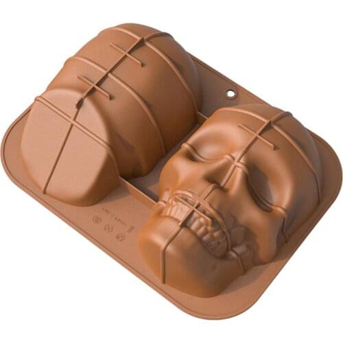 DIY Skull Mousse Dessert Pan Silicone Cake Molds Big Sizes 3D Skeleton Head Molds Kitchen Pastry Baking Tools Halloween Party