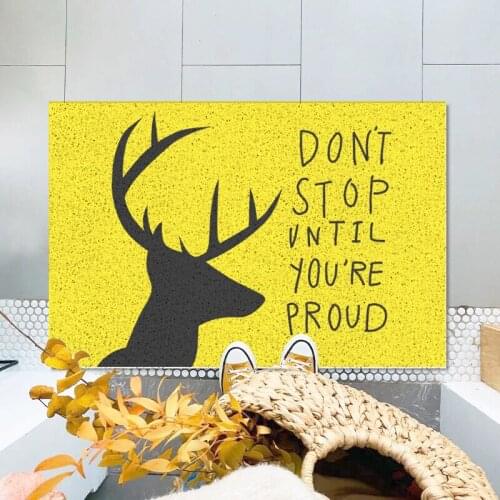 Nordic PVC Entrance Doormat Indoor Outdoor Antiwear Non Slip Bathroom Carpet Rugs Deer Printed Hallway Welcome Door Floor Mats