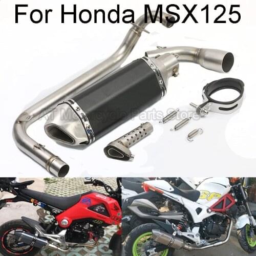 Slip on For HONDA MSX125 Pit Bike 51mm Motorcycle Exhaust Full System Connect Pipe With DB Killer With Ak Muffler