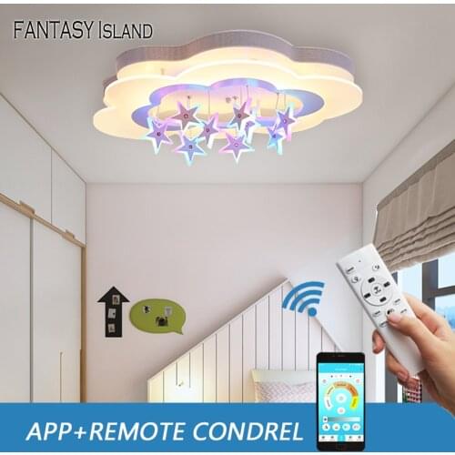 LED Purple blue Shoot Stars Ceiling lamp for children room Creative hanging light Modern LED Lighting KID ROOM CEILING LIGHT