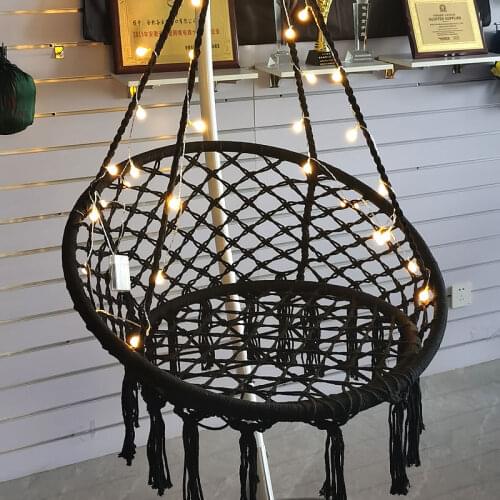 Illuminated Swing Chair 120 x 80cm White & Black