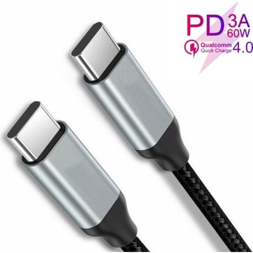 60W PD 3.0 USB Cable PD Fast Charger Wire Quick Charge 4.0 Mobile Phone Cable for Xiaomi 9 iPhone 8 X XR XS 11 Pro Max SE Google