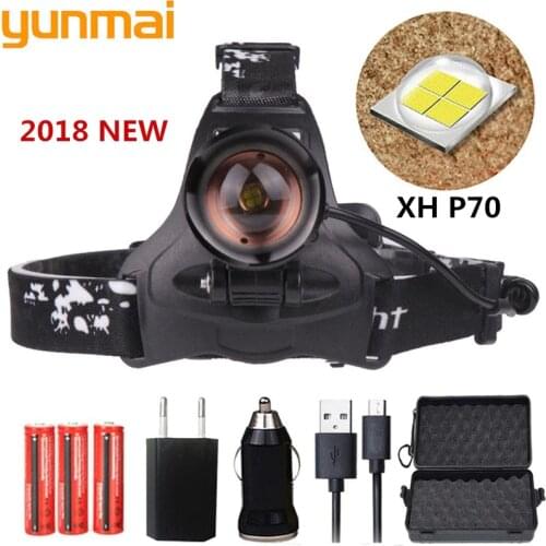 XHP70 Led Headlamp Micro USB Rechargeable 18650 Battery zoom headlight flashlight torch Lantern Head light 4 style Lamp Light