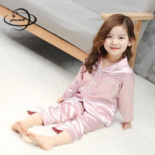 Yauamdb Kids Pajama Sets Spring Autumn 4-15y Boys Girls Sleepwear Suits Solid Thin Pocket 2pcs Children Nightwear Clothes Ly43