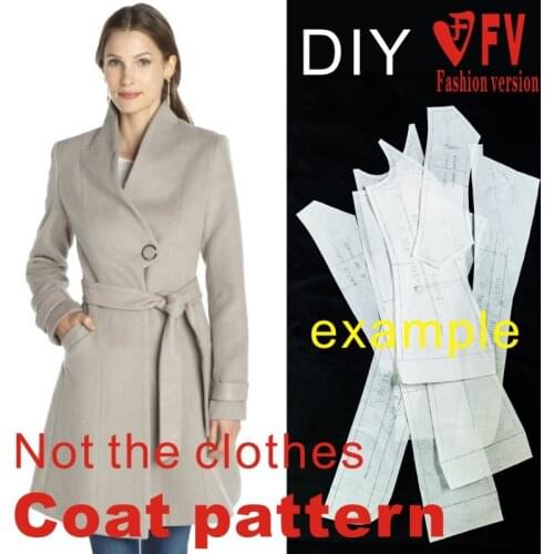 Ladies mid-length fashion coat coat pattern garment cutting design drawing BFY-85