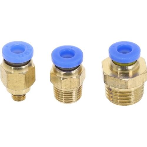 10PCS Pneumatic Fittings PC4-M5 M6/01/02/03 Connector PC4 Male Thread -M5 M6 1/8 1/4 3/8 To Tube Push Tube Straight Connection