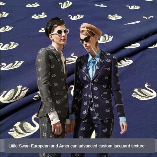 160 * 50cm Little Swan European and American Fashion Brand Yarn -Dyed Jacquard Suit Fabric Windbreaker Brocade Clothing Fabric