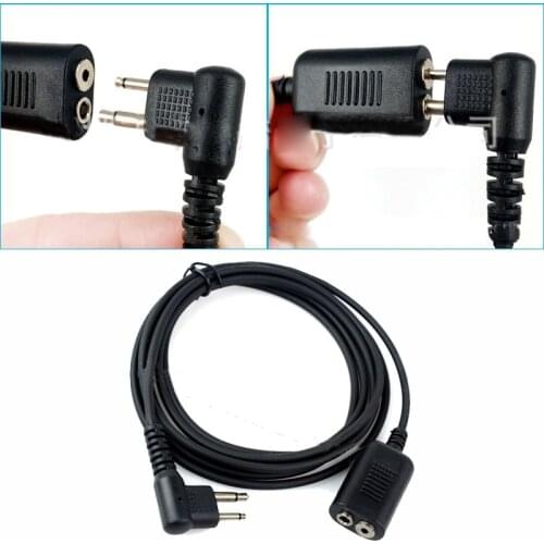 2 Pin Extension Cables For Motorola GP308 CP040 CP200 Walkie Talkie Headset Mic M Type 2 Pin Microphone Earpiece Extended Cables