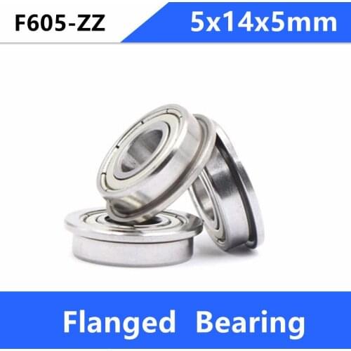 20/50/100pcs F605ZZ Flanged bearing F605 F605-2Z flanged deep groove ball bearings 5x14x5 mm