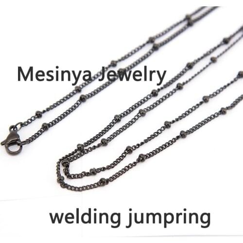 20 pcs 18inch 316L Stainless steel IP PVD black plating ball chain for glass floating lockets