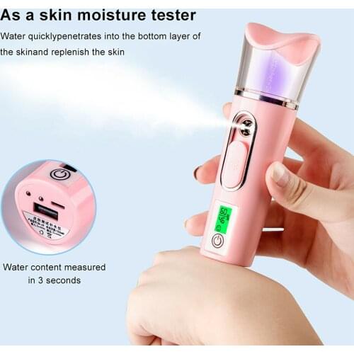 3 IN 1 Portable Facial Steamer Skin Test Nano Mister 30ML Spray Face Mist Sprayer Deep Hydrating USB Skin Care Body Nebulizer