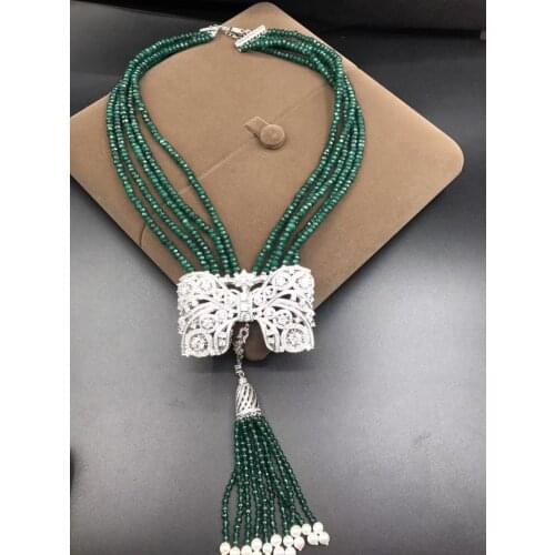 5rows wholesale green stone roundel 4*2mm necklace 18-20" nature beads fashion FPPJ