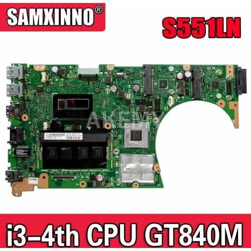 Akemy S551LN Laptop motherboard for ASUS S551LN S551LB S551L original mainboard 4GB-RAM I3-4010U GT840M