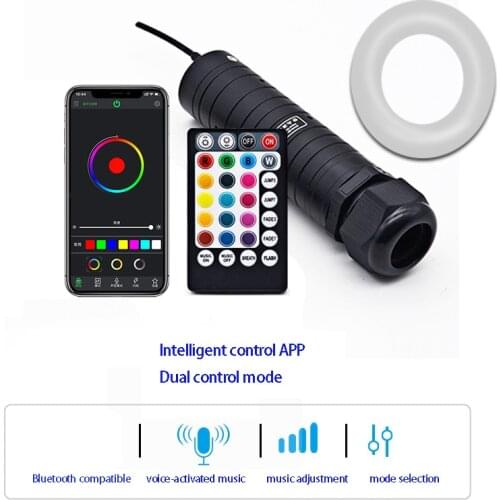 12V car led fiber optic light mobile phone voice control bluetooth app control modification starry sky top colorful starry sky