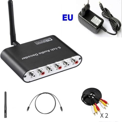 192khz Digital to Analog Audio Converter With Bluetooth Receiver Support DTS 5.1ch Digital audio to 6 RCA 6 Speaker DAC