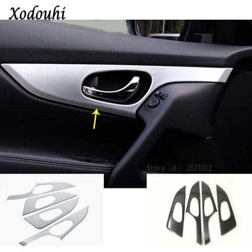 For Nissan X-Trail XTrail T32/Rogue 2014 2015 2016 Car Body Styling Stick Trim Door Inner Built Handle Bowl Frame Lamp Molding