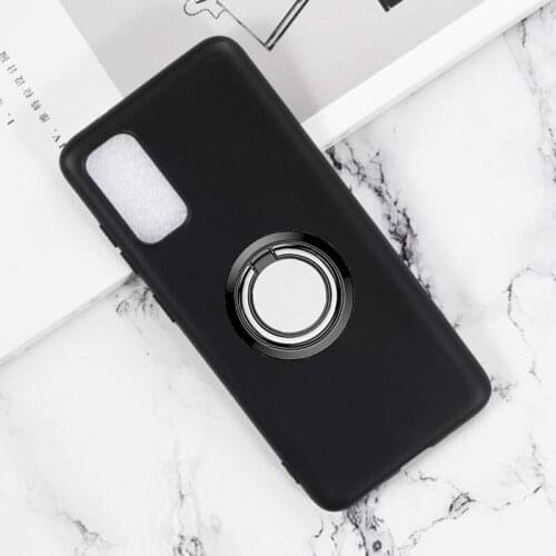 For Samsung Galaxy S20 Back Ring Holder Bracket Phone Case Cover Phone TPU Soft Silicone Cases for Samsung SM-G980F G980F 6.2"