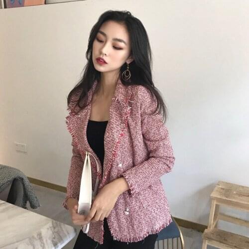 Hong Kong-Style Lapel Coat Jacket Slim Slimming Casual Fringed Edge Suit Delicate Comfortable Fashion Breathable Simplicity