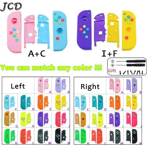 JCD 1set Replacement Housing Hard Shell Skin Case for Nintend Switch NS Joy-Con Controller Green Faceplate Cover for joycon
