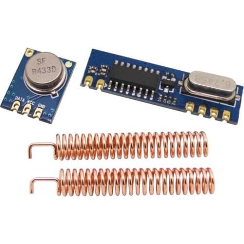 20sets/lot 433MHz Wireless Module kit (ASK transmitter STX882+ ASK receiver SRX887)+ copper spring antenna