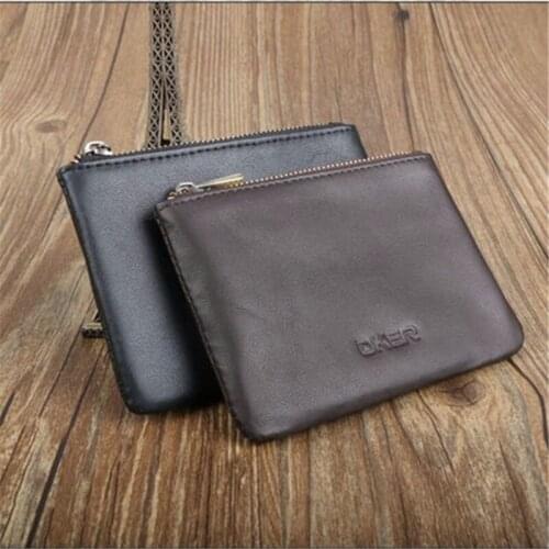 BISI GORO 2020 Genuine Leather Coin Purses for Men Male Coin Wallets Zipper Small Change Purse Mini Women Wallet High Quality