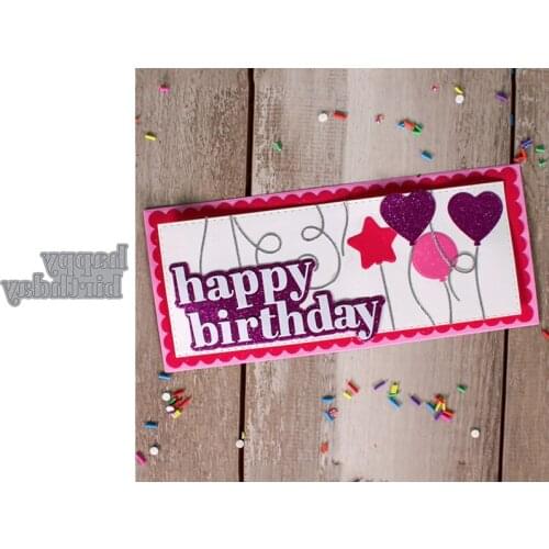 Happy Birthday Metal Cutting Dies New 2021 Phrase Diy Scrapbooking Album Paper Cards