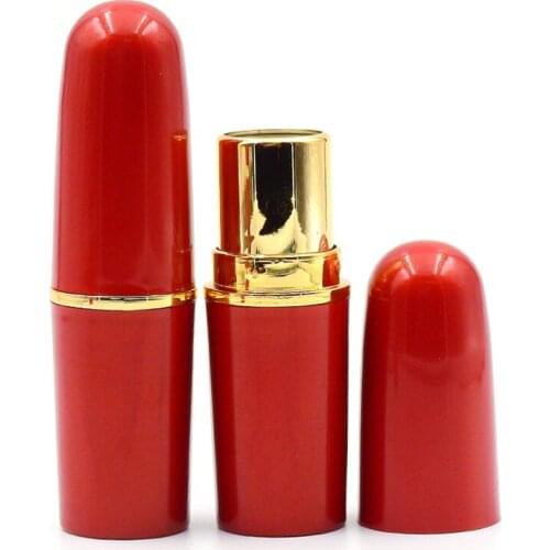Refillable Bottles Plastic Lipstick Tubes Lipstick Gloss Container Lipstick Lip Balm Tube Red Gold DIY Bullet Lipstick Case