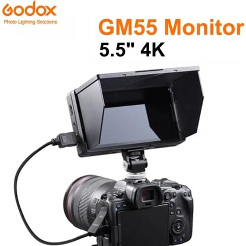Godox GM55 4K Monitor 5.5 Inch on Camera DSLR 3D LUT Touch Screen IPS FHD 1920x1080 Video 4K-HDMI Field Monitor Dslr