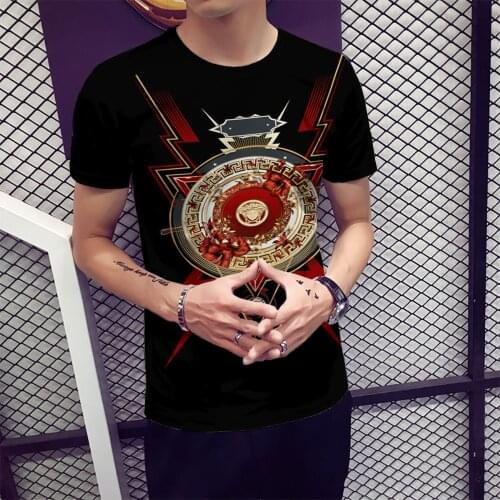 2021 summer fashion iron cavalry magic weapon 3D mens printed pattern cool short-sleeved casual T-shirt top