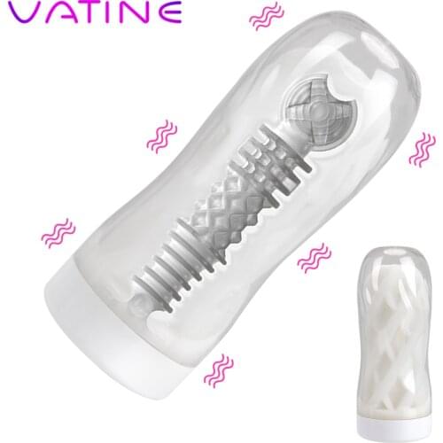 VATINE Male Masturbator Cup Soft Pussy Aircraft Cup Vagina Adult Endurance Exercise Vacuum Sex Cup Sex Toys for Men