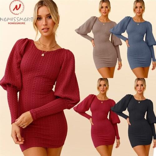 Модные трикотажные платья NOMISSMORE China At AliExpress