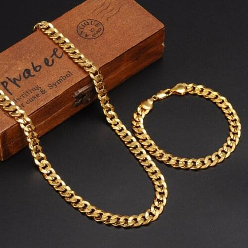 Mens Necklaces Chains copper link chain figaro rope chain twisted Gold Necklace for Men Women Curb Cuban bridle wedding Jewelry