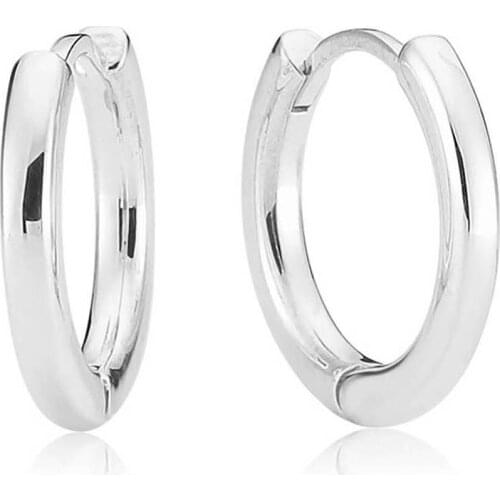 Valori Jewels Medium Hoop, Rhodium Plated, Sterling Silver Charm Earring