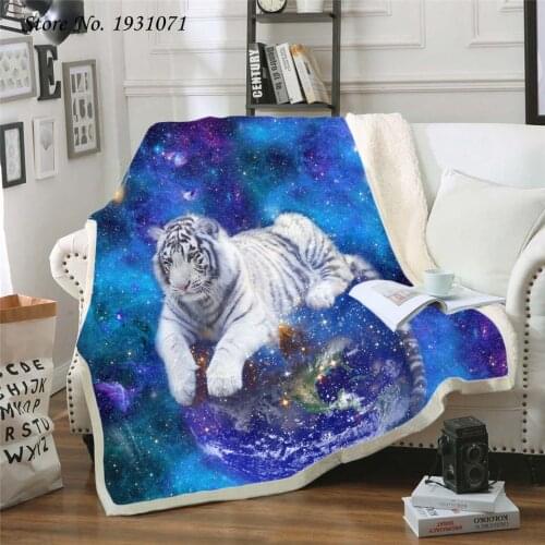 Tiger lion leopard 3D Printed Fleece Blanket for Beds Thick Quilt Fashion Bedspread Sherpa Throw Blanket Adults Kids 11