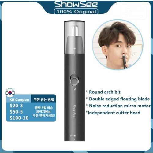 Xiaomi Youpin ShowSee C1 Nose and Ear Hair Trimmer for Men Portable Electric Shaver Small Hair Beard Clipper with Battery Nozzle