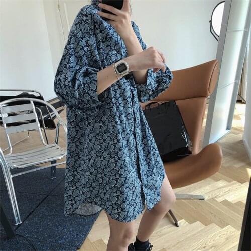 2021 New Summer Casual Ladies Dress Print Loose High Quality Women Dresses Lantern Sleeve Fashion Elegant Female Dress T185