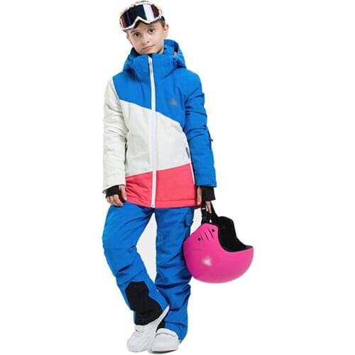 2020 Winter Ski Suit for Girls Hood Warm Childrens Snow Clothes Sport Jakcet Overalls Baby Girl Snowboard Skiing Sets Clothing