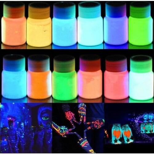 1pc 20g DIY Long-lasting Luminous Painting Coating Baby Art Glitter Phosphor Body Painting Pigment Powder Kids Glow in Dark Toys
