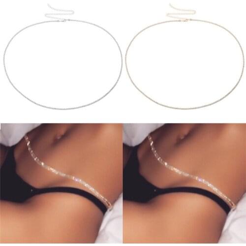 1Pc Rhinestone Sexy Summer Beach Bikini Bling Halter Women Waist Belly Chain Jewelry Waist Chain