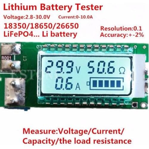 1PC Lithium Li-ion 18650 battery tester Capacity Current Voltage Detector LCD Meter