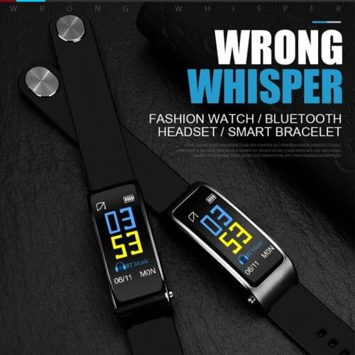 2 In 1 Smart Bracelet with Bluetooth Earphone Heart Rate Monitor Sports Watch VDX99