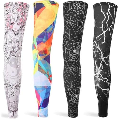 2020 Anti UV400 Cycling Leg Warmers Compression Knee Pad Protector Leg Sleeves Outdoor Sports Safety Soccer Running Leggings