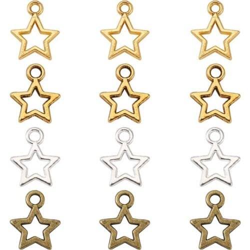 400pcs Small Star Alloy Charms Pendant Mixed Color for Jewelry Making DIY Bracelet Necklace Handmade Fashion Craft Supplies