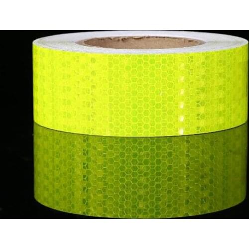 5CMX10M Fluorescent green Car Bicycle Motorcycle Safety Mark Reflective Sticker Car Styling Decoration Self Adhesive Warning Tap