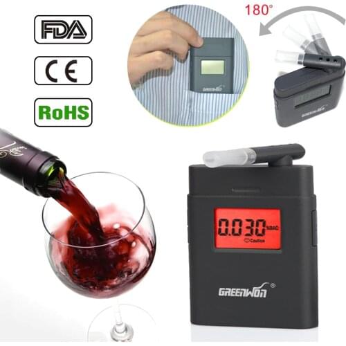 Prefessional Police Portable Breath Alcohol Analyzer Digital Breathalyzer Tester Body Alcoholicity Meter Alcohol Detection